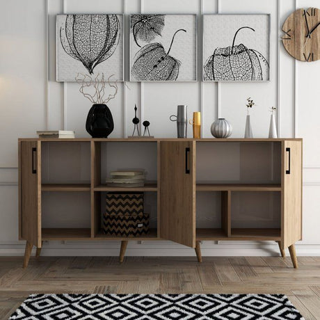 Buffet - EXXEN - 3 portes - 180 x 80 x 45 cm - Chene