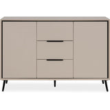 Buffet - ARONA 01B - Beige / Noir - 2 portes, 3 tiroirs - 135 x 90 x 38 cm
