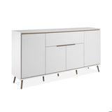 Buffet - ARONA 51B - Blanc / Chene artisan - 4 portes, 1 tiroir - 175 x 90 x 38 cm
