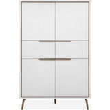Buffet Haut - ARONA 53B - Blanc / Chene artisan - 4 portes, 2 tiroirs - 175 x 90 x 38 cm