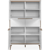 Buffet Haut - ARONA 53B - Blanc / Chene artisan - 4 portes, 2 tiroirs - 175 x 90 x 38 cm