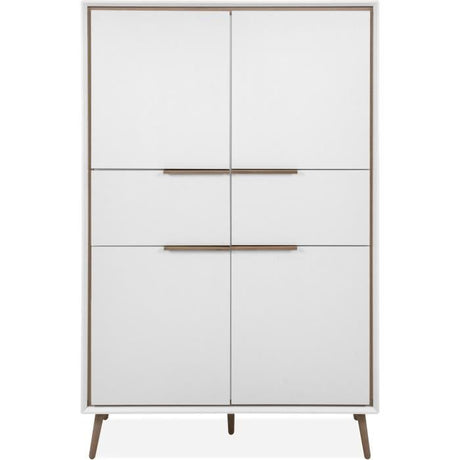 Buffet Haut - ARONA 53B - Blanc / Chene artisan - 4 portes, 2 tiroirs - 175 x 90 x 38 cm