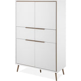 Buffet Haut - ARONA 53B - Blanc / Chene artisan - 4 portes, 2 tiroirs - 175 x 90 x 38 cm