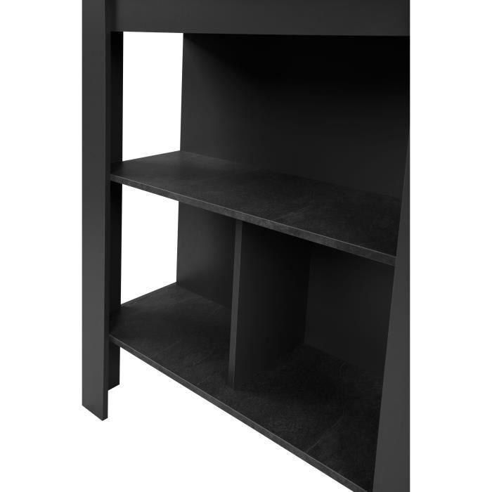 Table de bar - ATLANTA - 4 personnes - 92 x 106 x 68 cm - Ardoise foncé / Anthracite