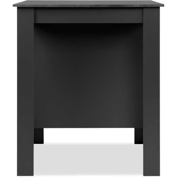 Table de bar - ATLANTA - 4 personnes - 92 x 106 x 68 cm - Ardoise foncé / Anthracite