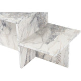 Table basse - HARMONY - Rectangulaire - Effet marbre Freesia - 80 x 40 x 40 cm