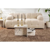 Table basse - HARMONY - Rectangulaire - Effet marbre Freesia - 80 x 40 x 40 cm