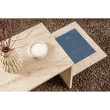 Table basse - HARMONY - Rectangulaire - Effet travertin - 80 x 40 x 40 cm