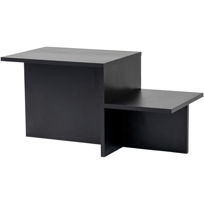 Table basse - HARMONY - Rectangulaire - Noir - 80 x 40 x 40 cm