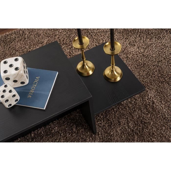 Table basse - HARMONY - Rectangulaire - Noir - 80 x 40 x 40 cm