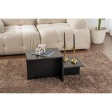 Table basse - HARMONY - Rectangulaire - Noir - 80 x 40 x 40 cm
