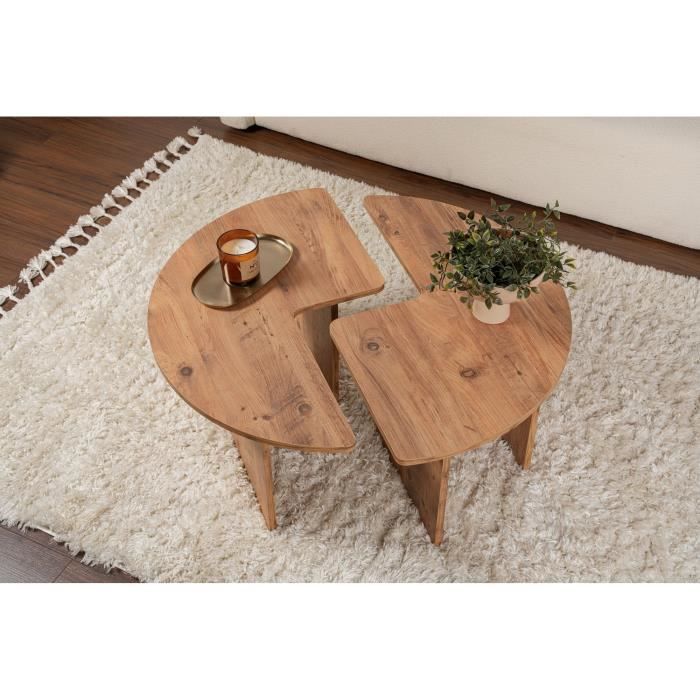 Table basse - MOIRA - Ronde - Pin Atlantique - 90 x 90 x 41 cm