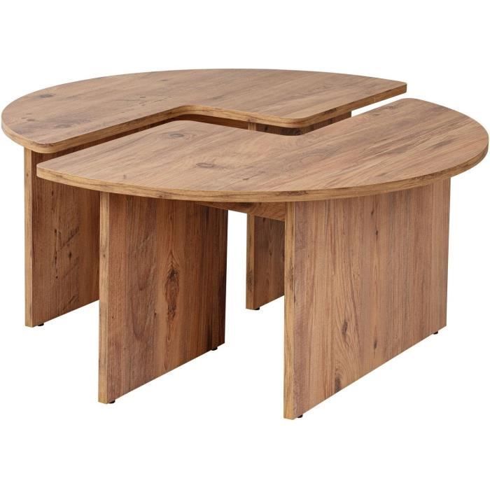Table basse - MOIRA - Ronde - Pin Atlantique - 90 x 90 x 41 cm