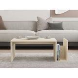 Table basse - MEMO - Rectangulaire - Effet marbre Travertin - 86,8 x 32,4 x 50 cm