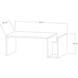 Table basse - MEMO - Rectangulaire - Effet marbre Travertin - 86,8 x 32,4 x 50 cm