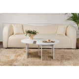 Table basse - MOIRA - Ronde - Blanc Naturel - 90 x 90 x 41 cm