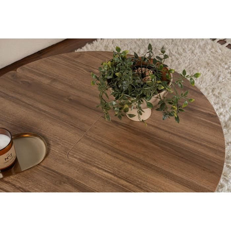 Table basse - MOIRA - Ronde - Noyer - 90 x 90 x 41 cm