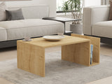 Table Basse MEMO – Chene Saphir – Plateau Relevable & Rangement Intégré –  L 86,8 cm x P 32,4 x H 50 cm