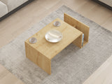 Table Basse MEMO – Chene Saphir – Plateau Relevable & Rangement Intégré –  L 86,8 cm x P 32,4 x H 50 cm