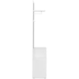 Meuble d'entrée de rangement avec penderie IMAGE - Décor blanc - 1 porte + 1 tiroir - L85 x H195 x P37 cm