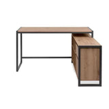 Bureau d'angle réversible Denver - Panneaux de particules - Coloris chene artisan, anthracite - 139 x 75 x 139 cm