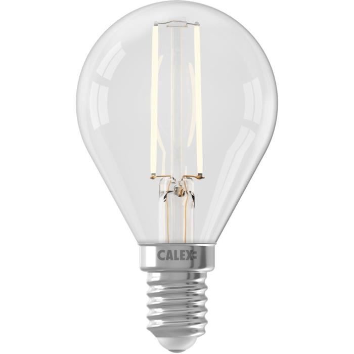 LED bulb E14 - CALEX - BALL P45 - Straight filament - 3.5 W - 250 lm - 2700 K - Dimmable - Transparent