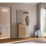 Meuble d'entrée - vestiaire - CALASETTA - Chene - 1 porte - 1 tiroir - 90,4 x 41,4 x 198 cm