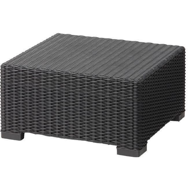 Salon de jardin en résine imitation rotin tressé - Gris graphite - Avec pouf et table basse - KETER - 4 personnes - CALIFORNIA