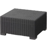 Salon de jardin en résine imitation rotin tressé - Gris graphite - Avec pouf et table basse - KETER - 4 personnes - CALIFORNIA