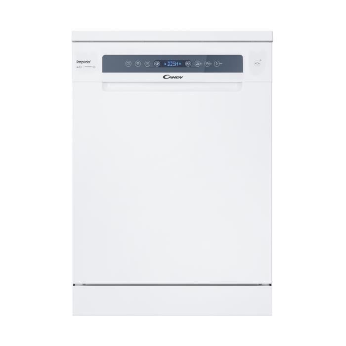 Lave-vaisselle pose libre CANDY CF6C4F0W - 16 couverts - 44dB  - Maxi Cuve - Connecté - Blanc