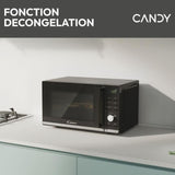 Micro-ondes Gril Candy Moderna CMGA20TNDB 700W 20L Digital Noir - Fonction Décongélation - 11 Niveaux de Puissance - 19 Menus Auto