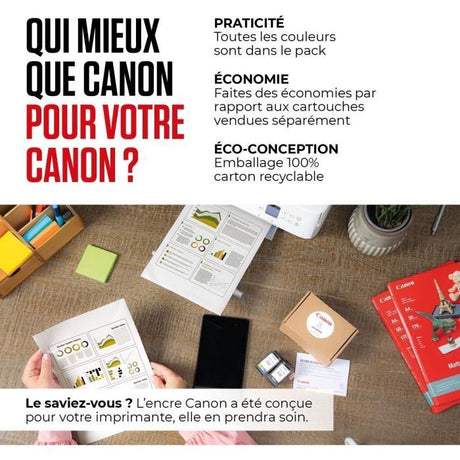 Cartouche d'encre - CANON - PGI-580/CLI-581 PGBK/C/M/Y/BK (2078C007) - Noir pigmenté, noir, cyan, magenta, jaune - Pack de 5