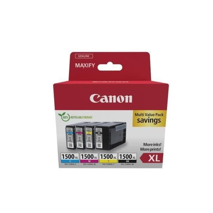 Multipack Ink Cartridges - CANON - PGI-1500XL Black/Cyan/Magenta/Yellow - High Yield