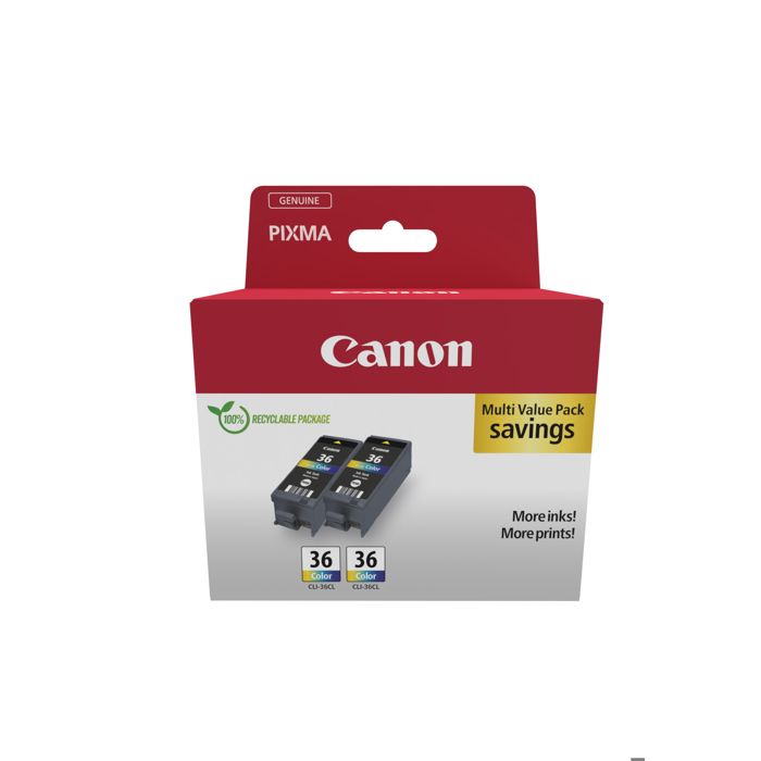 Pack 2 cartouche d'encre CANON CLI-36 - Multi couleurs
