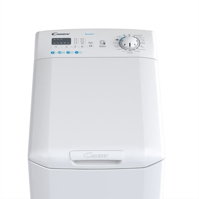 Lave linge top CANDY CSTG 27L3/1-47 - 7 kg - 1200 trs/min - Classe C - Blanc