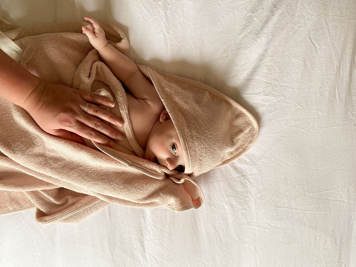 Drap de bain XXL Parent / Bébé - CANDIDE - 100x100 cm - Rose