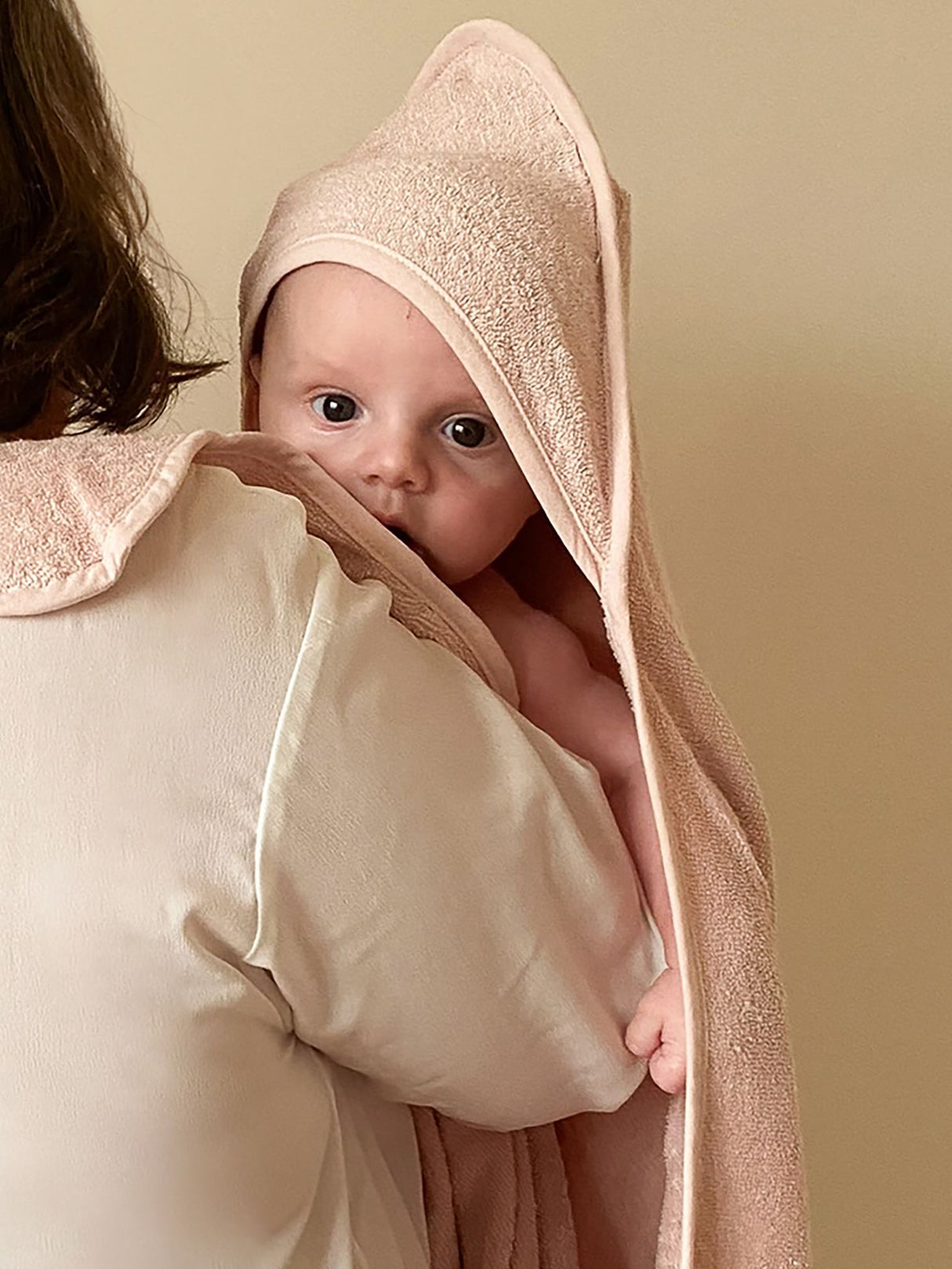 Drap de bain XXL Parent / Bébé - CANDIDE - 100x100 cm - Rose