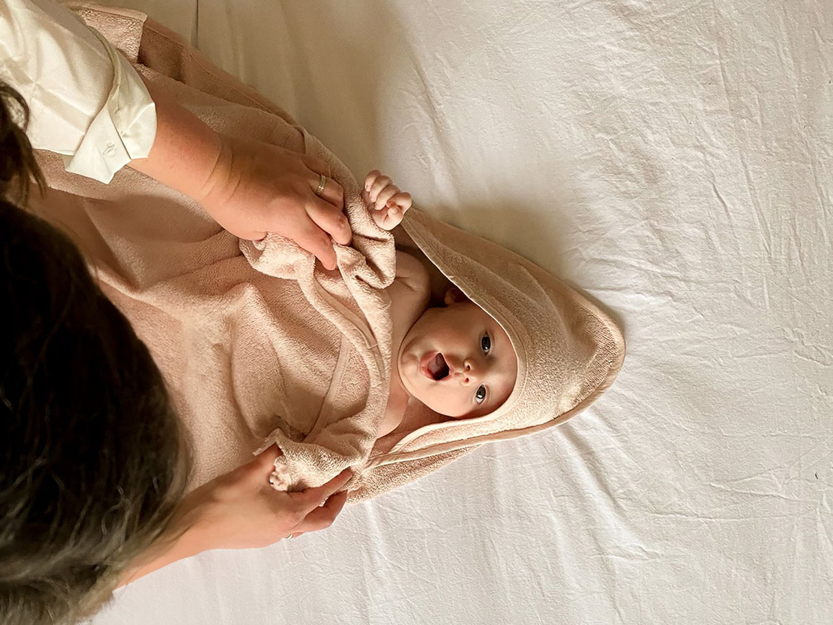 Drap de bain XXL Parent / Bébé - CANDIDE - 100x100 cm - Rose