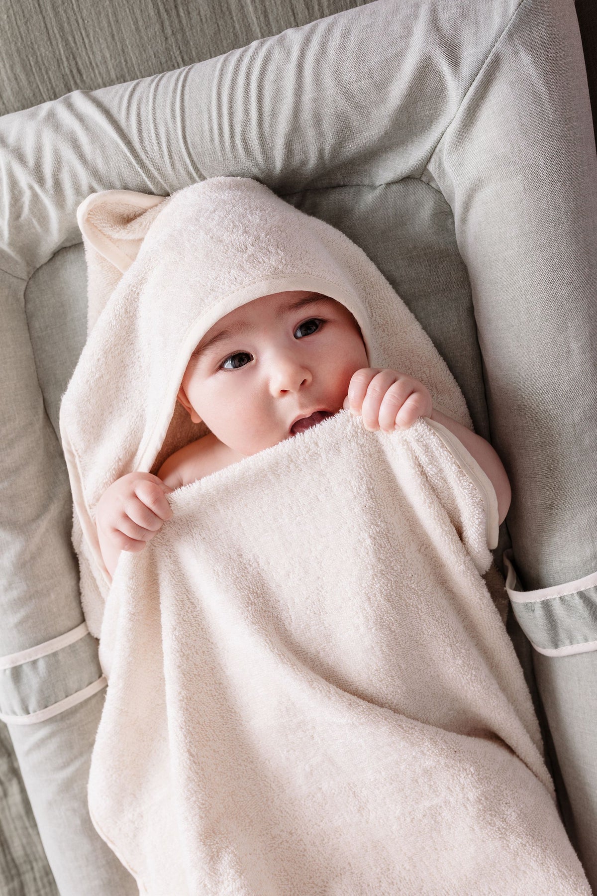 Drap de bain XXL Parent / Bébé - CANDIDE - 100x100 cm - Ecru