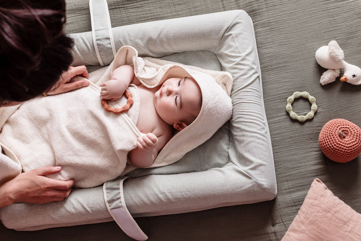 Drap de bain XXL Parent / Bébé - CANDIDE - 100x100 cm - Ecru