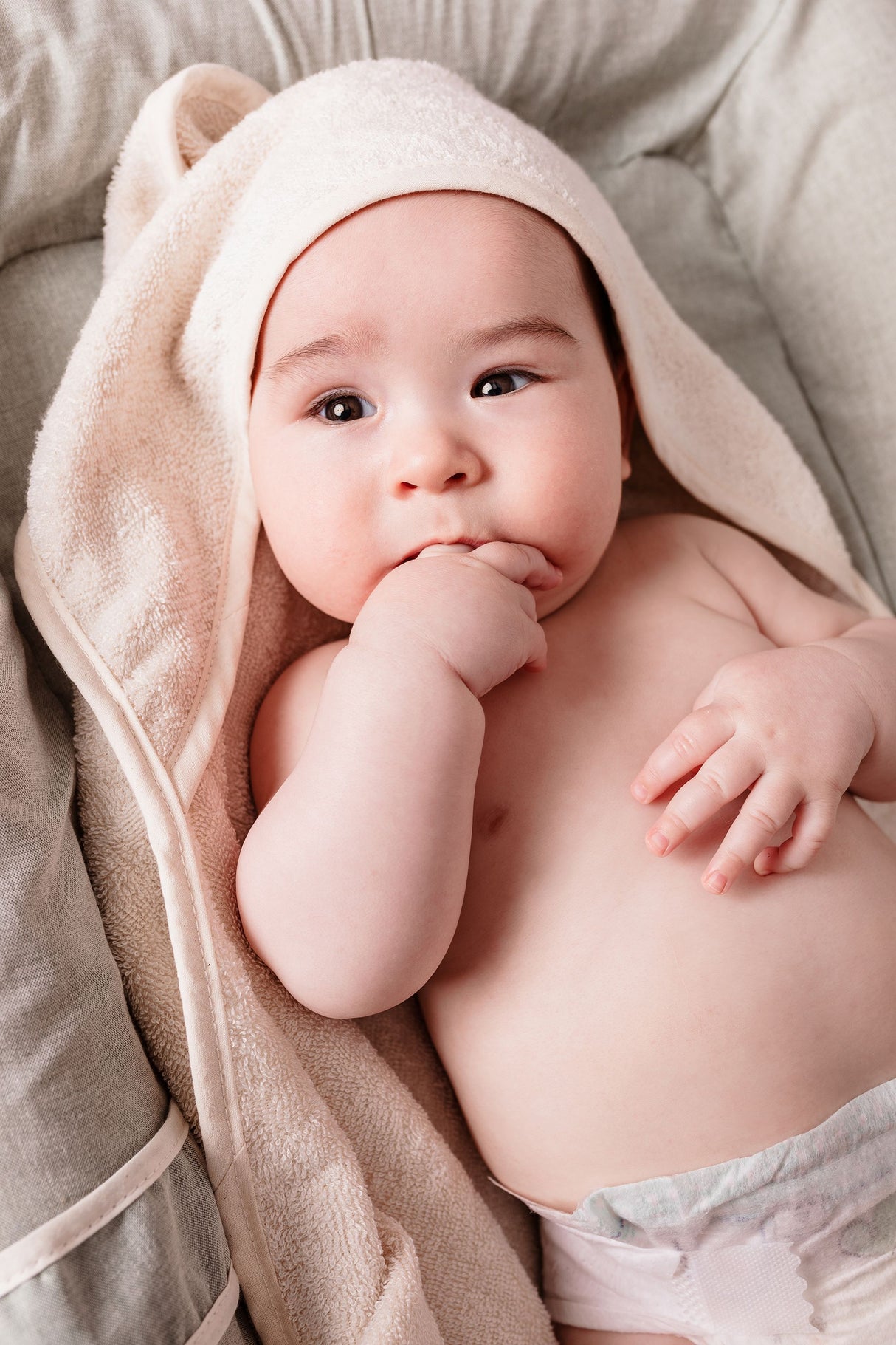 Drap de bain XXL Parent / Bébé - CANDIDE - 100x100 cm - Ecru
