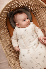 Mini douillette - CANDIDE - 55 cm - 0/3 mois - Blanc imprimé lange tigre