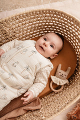 Mini douillette - CANDIDE - 55 cm - 0/3 mois - Blanc imprimé lange tigre