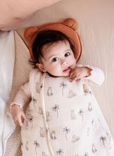 Douillette naissance - CANDIDE - 70 cm - 3/9 mois - Blanc imprimé lange tigre