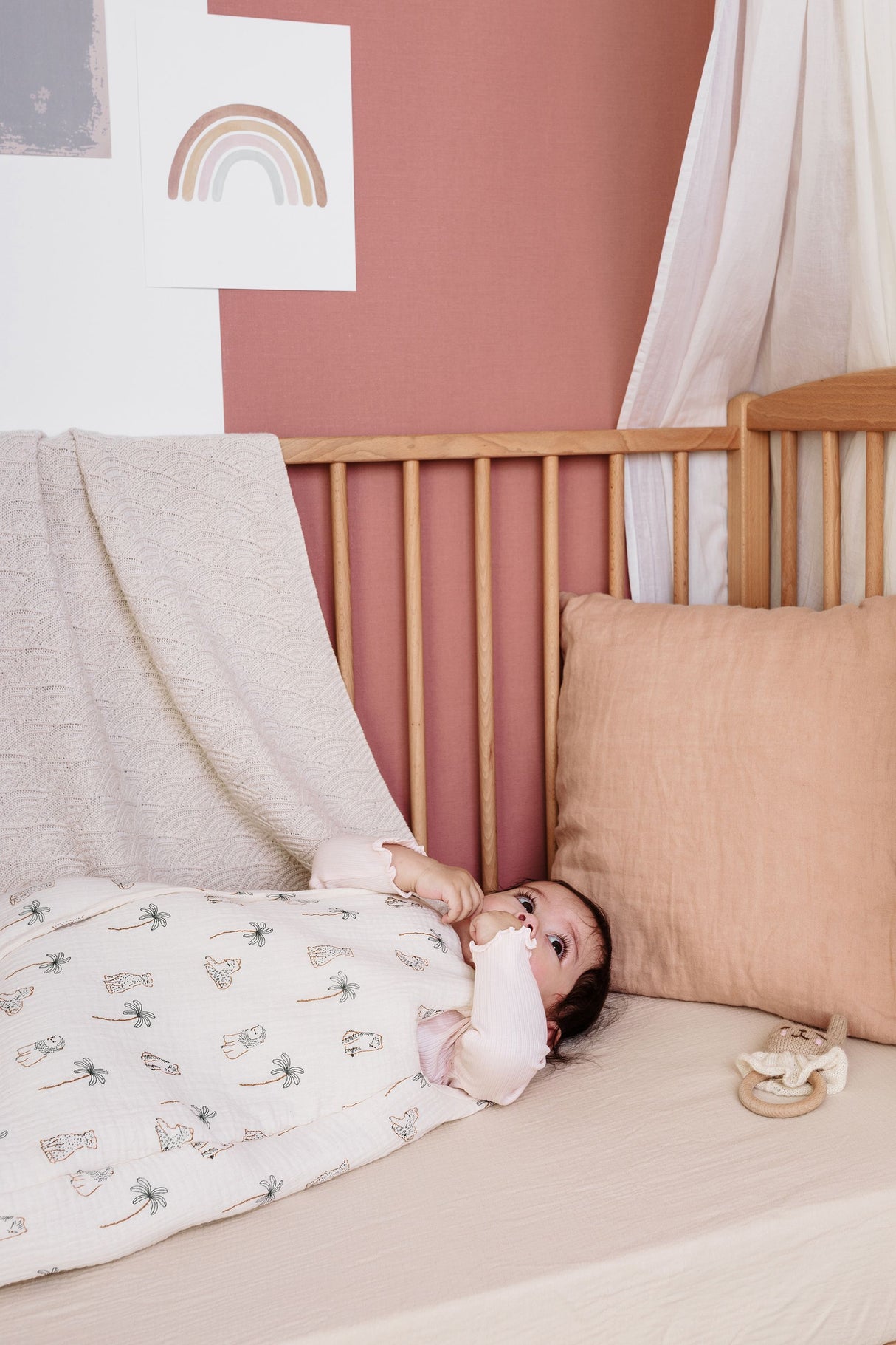 Douillette naissance - CANDIDE - 70 cm - 3/9 mois - Blanc imprimé lange tigre