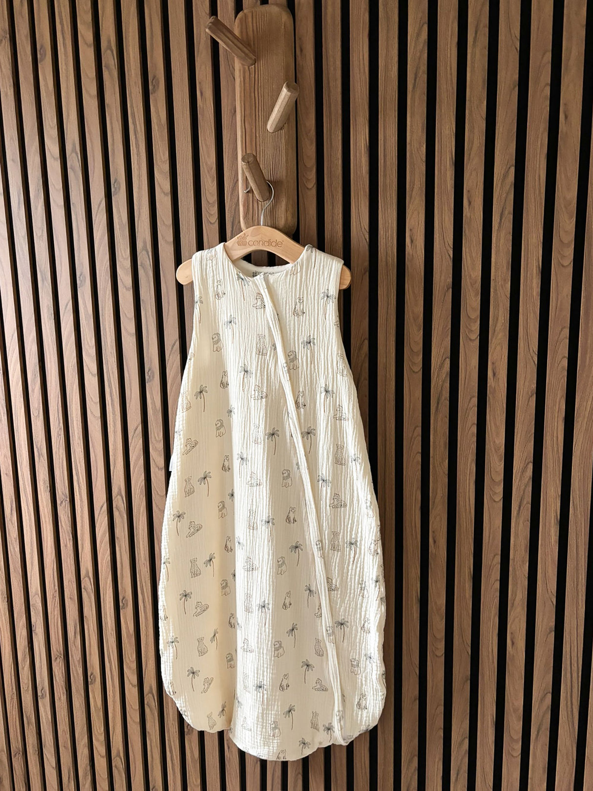 Douillette été - CANDIDE - 90 cm - 9/24 mois - Blanc imprimé lange tigre