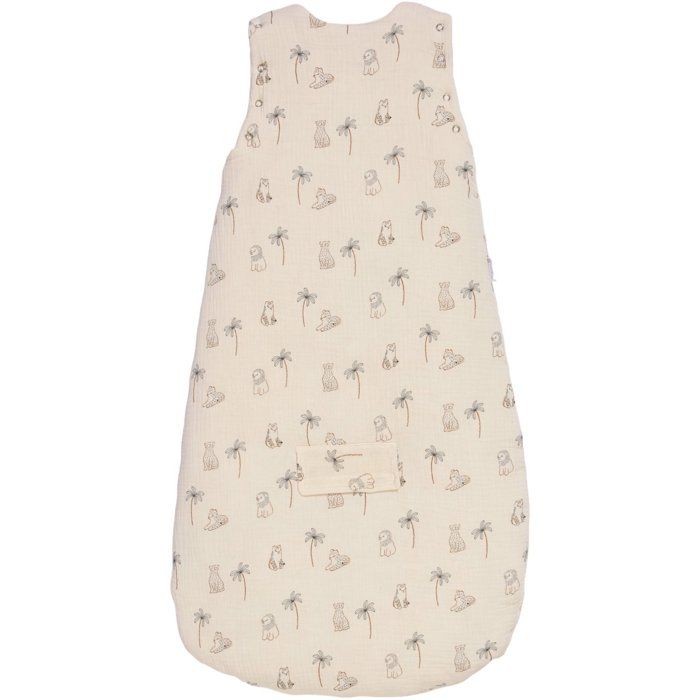 Douillette nomade - CANDIDE - 90 cm - 9/24 mois - Manches amovibles - Blanc imprimé lange tigre