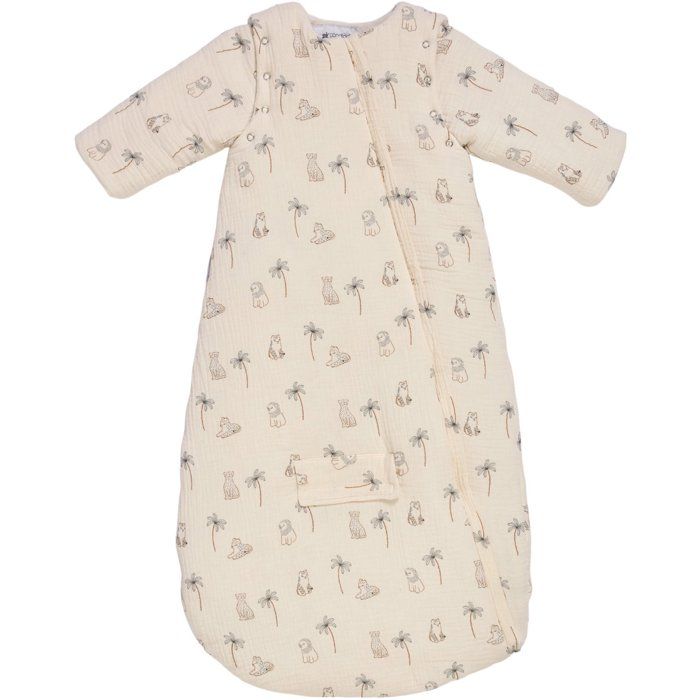 Douillette nomade - CANDIDE - 90 cm - 9/24 mois - Manches amovibles - Blanc imprimé lange tigre