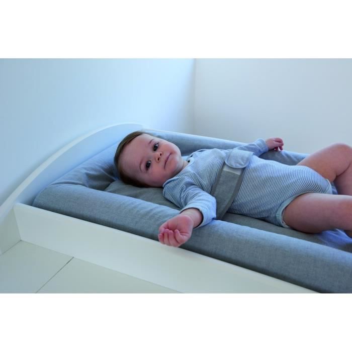 CANDIDE - Matelas a Langer Mat' Confort, Ceinture De Maintien, Facile a Nétoyer, Fabriqué En France, 70x50cm (Gris Chiné)