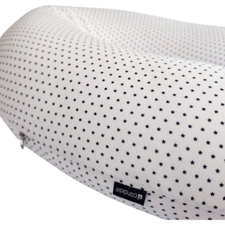 Coussin de maternité - CANDIDE - Jersey imprimé étoiles - Blanc / Bleu marine